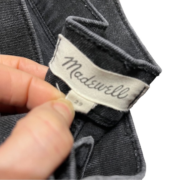 Madewell J.Crew Black Denim Jean Mini skirt Distressed size 29 - Picture 4 of 10